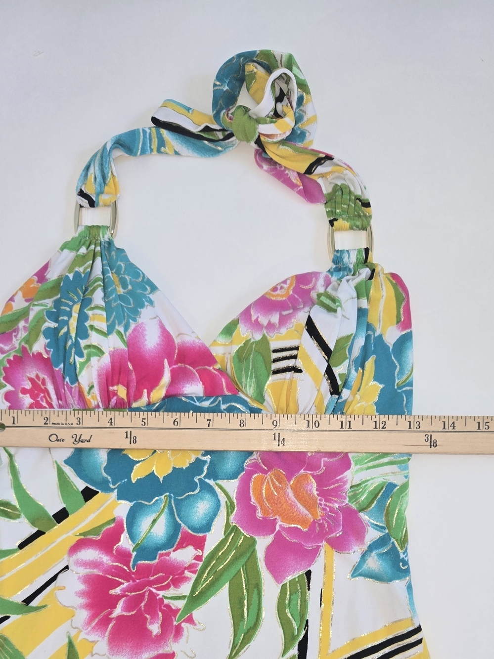 Cache- Bright Tropical Floral Halter Maxi Dress Womens Size Small - Picture 4 of 12